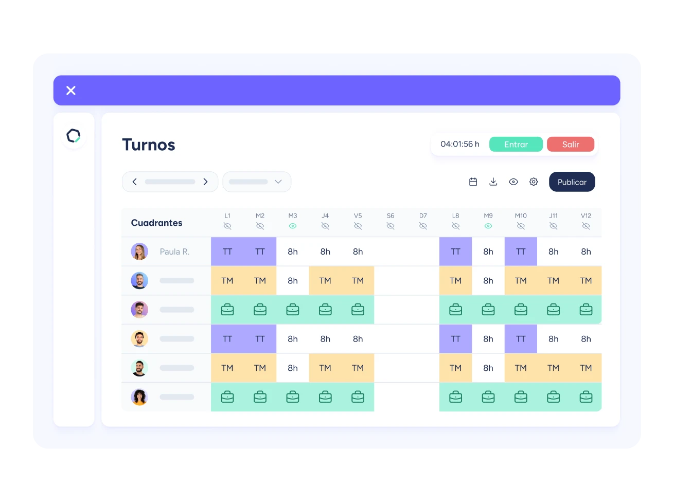 gestion turnos empresa